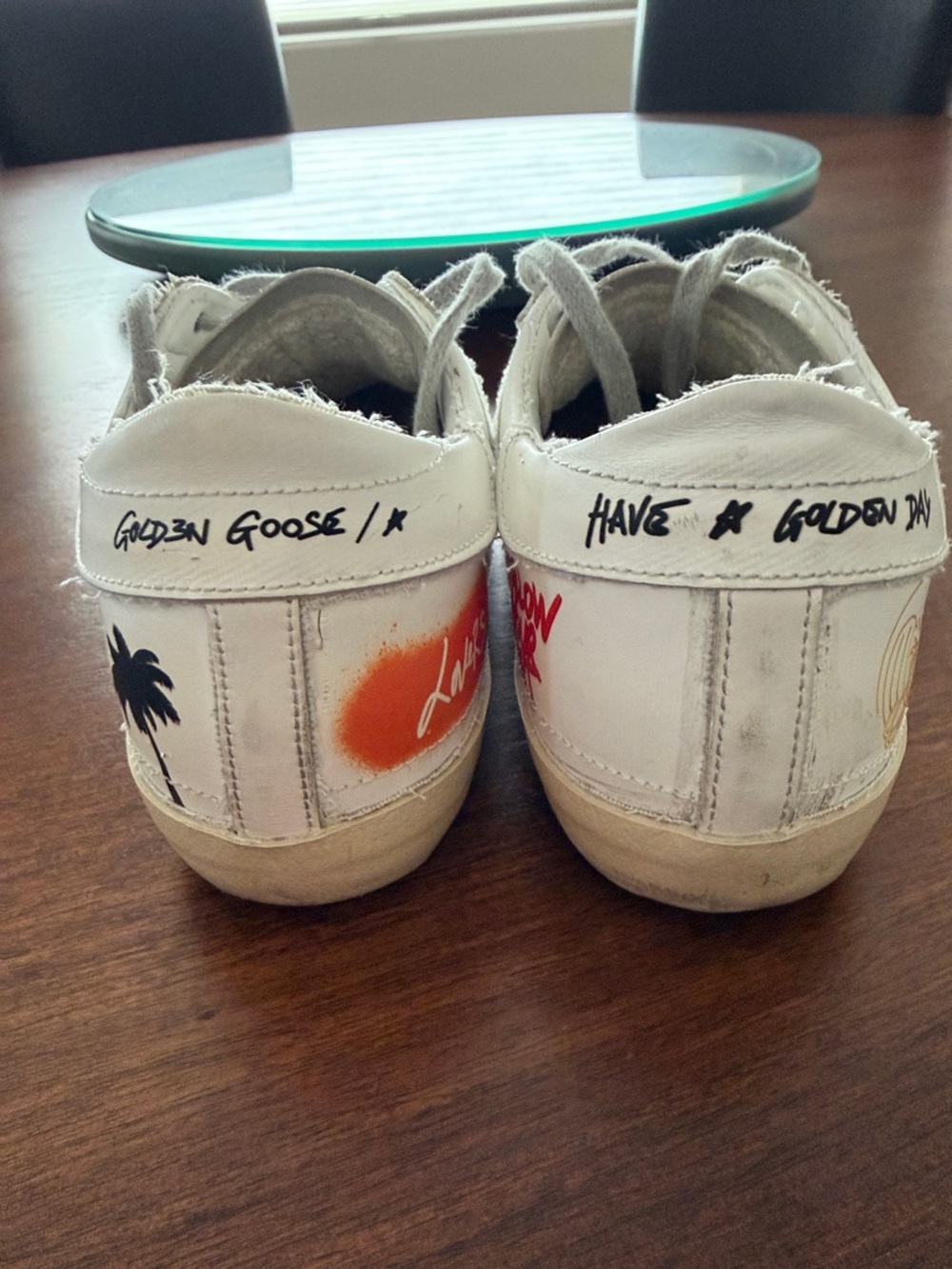Golden Goose White Low-Top Sneakers with Multicolor Graffiti Accents - Picture 4 of 15